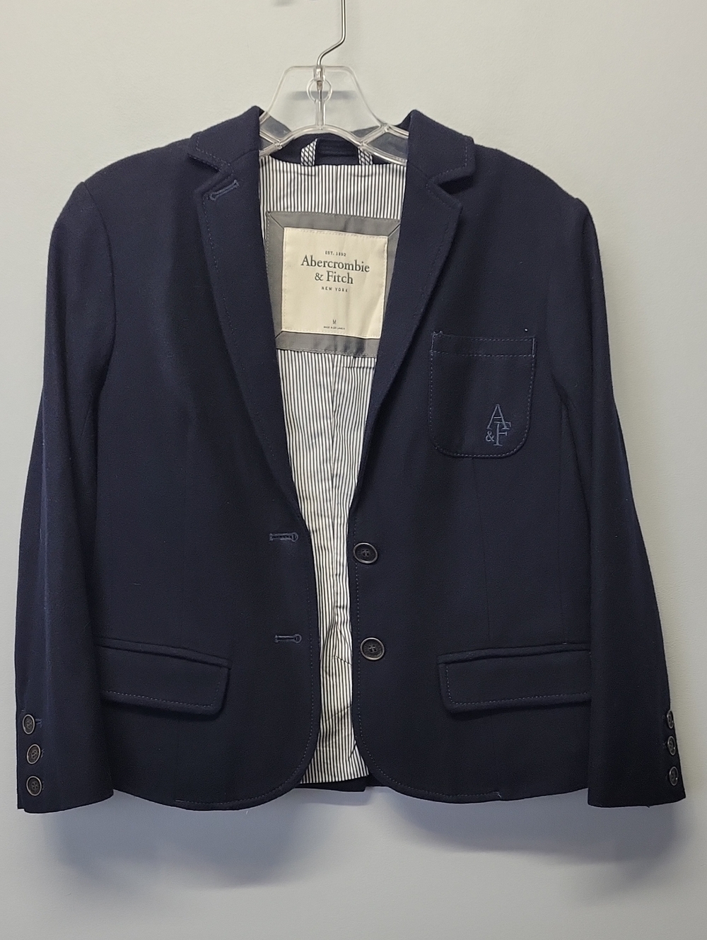 Abercrombie & Fitch navy blue Academia wool blazer girls size medium